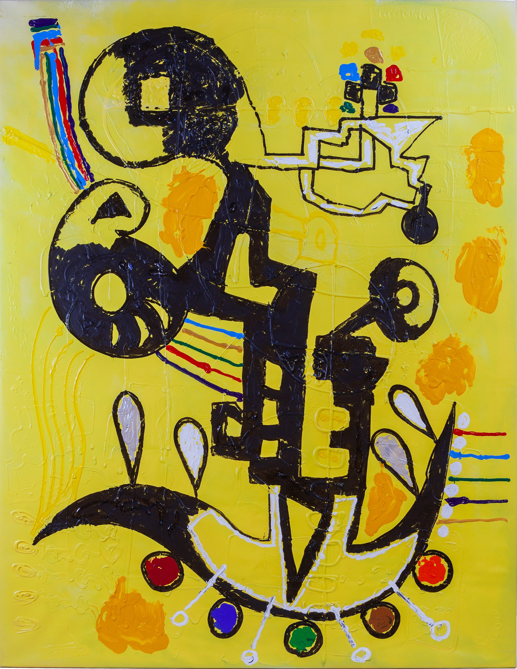 Bananaquit, acrylic and spray paint on canvas, 195 × 150 cm