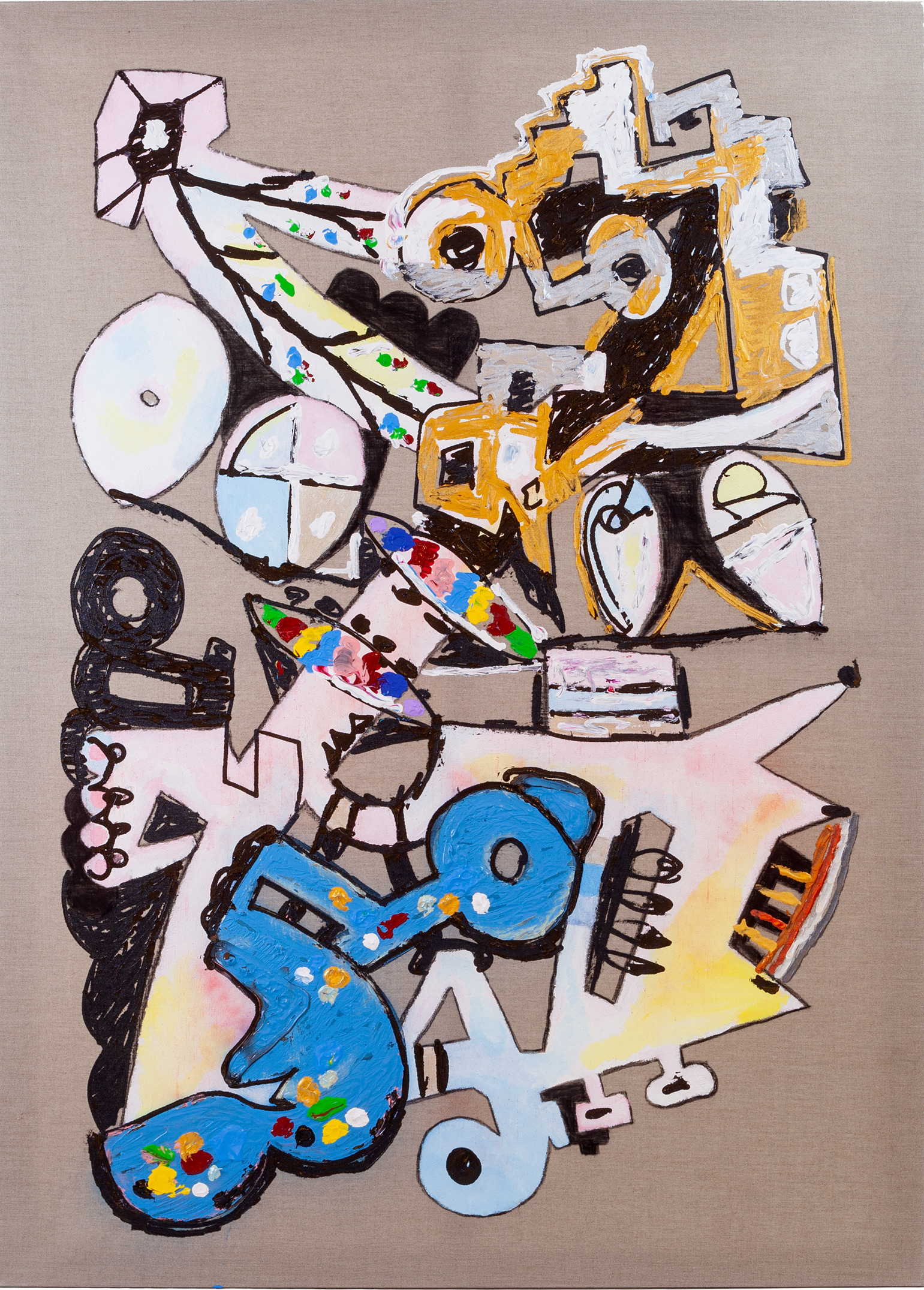 Untitled, acrylic and spray paint on canvas, 150 × 120 cm